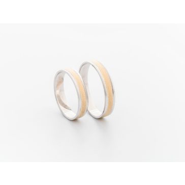 Sárgaarany és fehérarany karikagyűrű pár