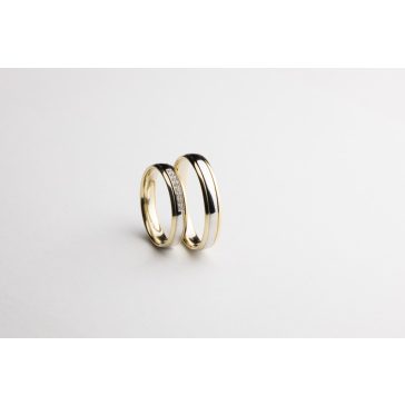 Sárgaarany és fehérarany karikagyűrű pár