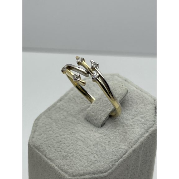 Arany - fehérarany gyémánt köves gyűrű