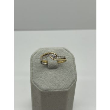 Arany - fehérarany gyémánt köves gyűrű