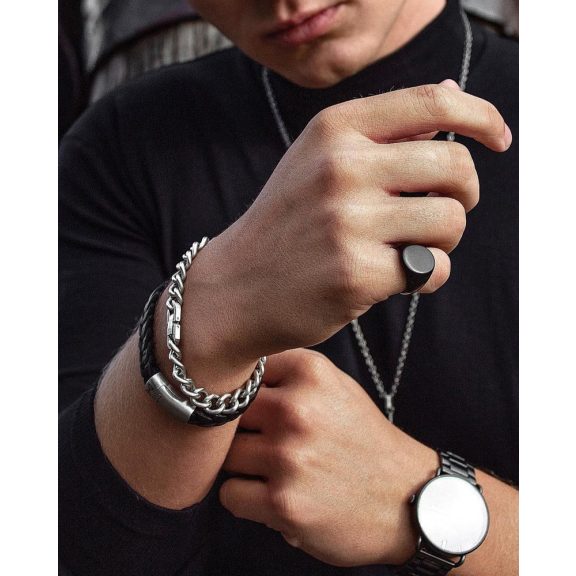 AZE AZ-RG002-B-020 RING SIGNET - NOIR Férfi gyűrű