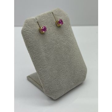 Arany fülbevaló pink zafírral