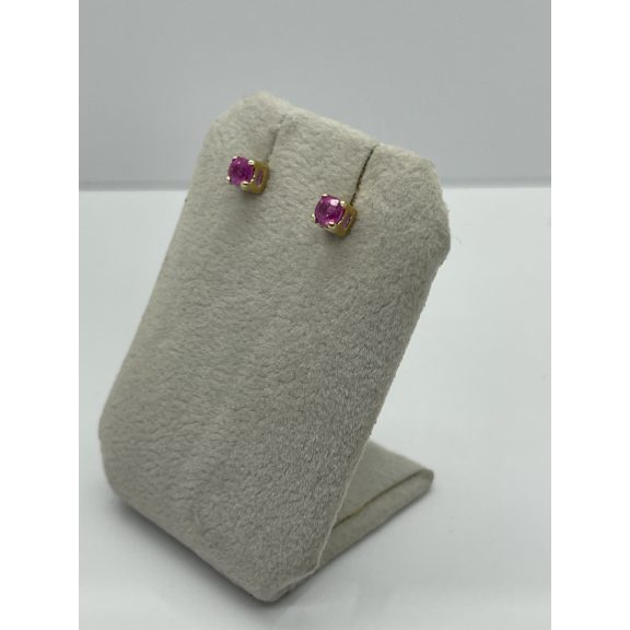 Arany fülbevaló pink zafírral