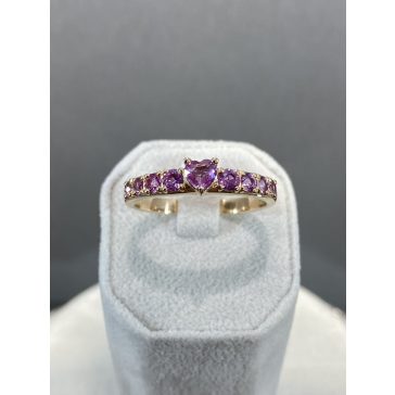 Rozéarany rózsaszín zafír gyűrű