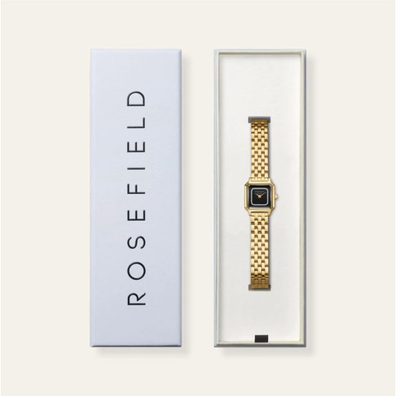 Rosefield BBGSG-B09 Boxelle Black Crystals Frame Női karóra