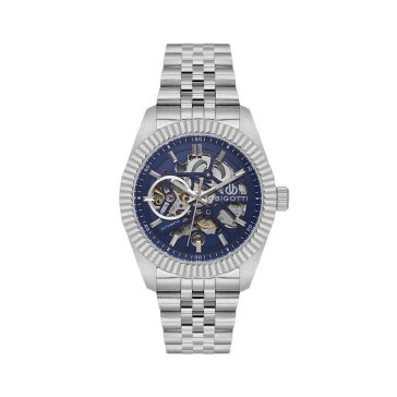   BIGOTTI MILANO BG110674-3 RAFFINATO AUTOMATIC SKELETON BLUE FÉRFI KARÓRA