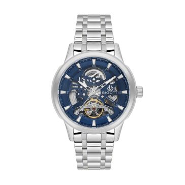   BIGOTTI MILANO BG110730-3 RAFFINATO AUTOMATIC SKELETON BLUE FÉRFI KARÓRA