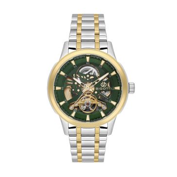   BIGOTTI MILANO RAFFINATO BG110730-4 AUTOMATIC SKELETON GREEN FÉRFI KARÓRA