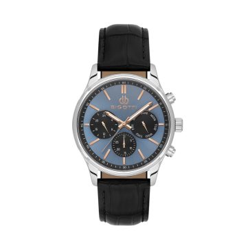   BIGOTTI MILANO BG110733-4 QUOTIDIANO LEATHER STEEL BLUE FÉRFI KARÓRA